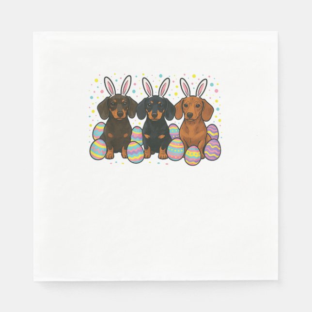 Guardanapo De Papel Camiseta de Páscoa Dachshund (Frente)