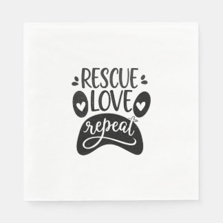 Guardanapo De Papel Camiseta de Pata de Cachorro Repita o Amor de Resg