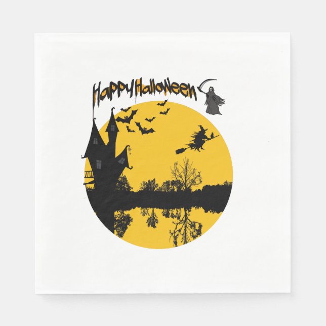 Guardanapo De Papel camiseta feliz halloween (Frente)
