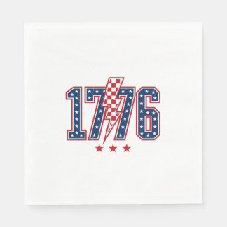 Guardanapo De Papel Camiseta Gráfica Vintage com Raio Patriótico de 17