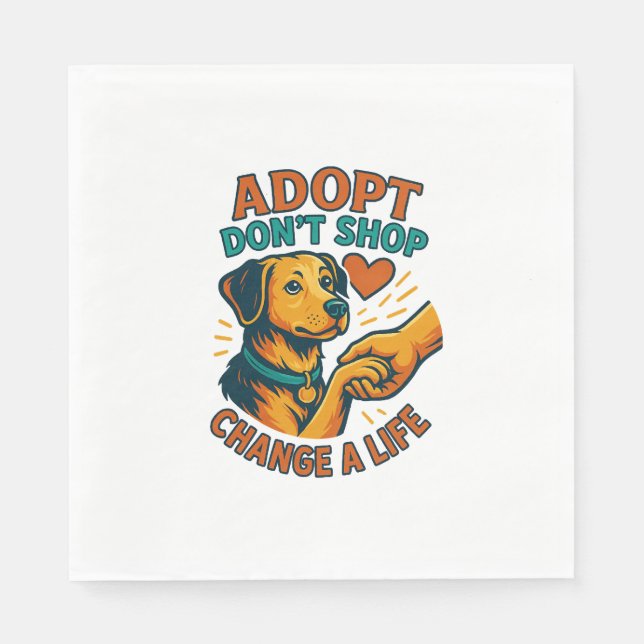 Guardanapo De Papel Camiseta Pet Adopt Love (Frente)