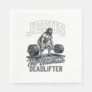 Guardanapo De Papel Camiseta Vintage Vector Jesus Ultimate Deadlifter 