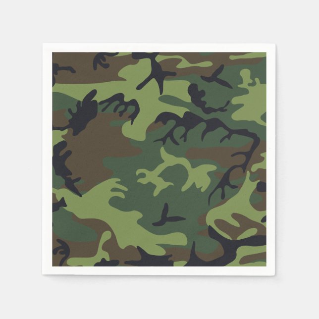 Guardanapo De Papel Camo Militar Floresta Verde (Frente)