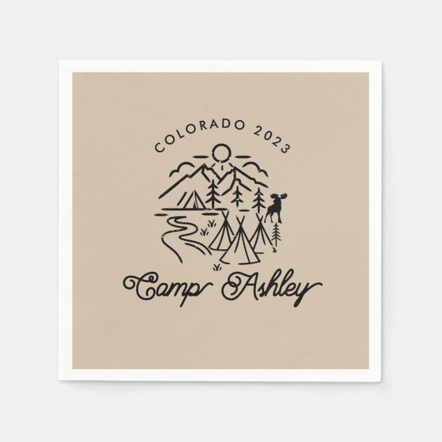 Guardanapo De Papel Camp Bachelorette Coquetel Personalizado Napkins (Frente)