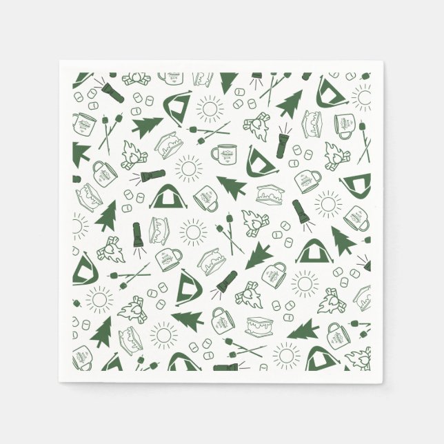 Guardanapo De Papel Camp Bachelorette Green Paper Napkin (Frente)