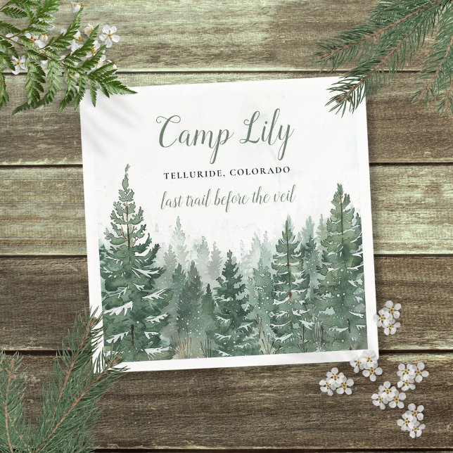 Guardanapo De Papel Camp Bachelorette Woodland Festa de Fim de Semana (Camp Bachelorette Woodland Forest Weekend Party Napkins)
