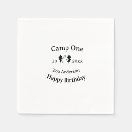 Guardanapo De Papel Camp one happy birthday name date campingadventure