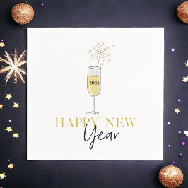 Guardanapo De Papel Campanha do feliz ano novo de Champanhe em aleitam