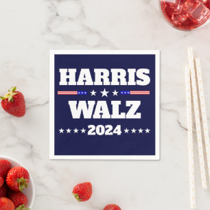 Guardanapo De Papel Campanha Kamala Harris Tim Walz 2024 Presidente do