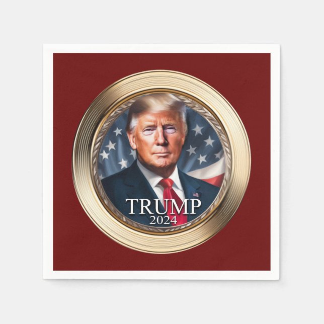Guardanapo De Papel Campanha Trump 2024 Rally Republican Red (Frente)