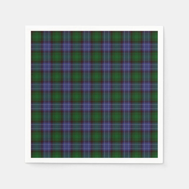 Guardanapo De Papel Campbell Tartan Green Xadrez (Frente)