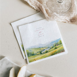 Guardanapo De Papel Campo de Flores Silvestres e Montanhas Casamento R