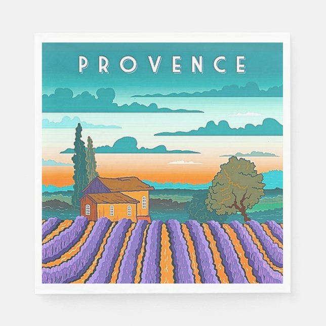 Guardanapo De Papel Campo de Lavanda Provença França (Frente)