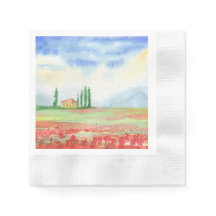 Campo de papoilas na Toscana