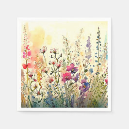 Guardanapo De Papel Campos Florais/Flores de Aquarela