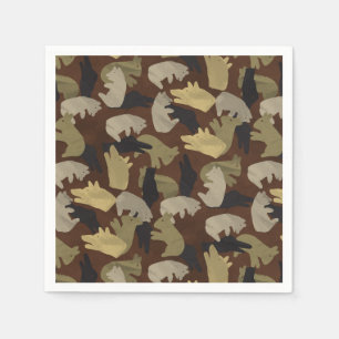 Guardanapo De Papel Camuflagem animal Brown da silhueta