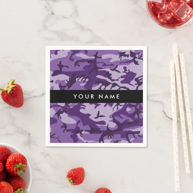 Guardanapo De Papel Camuflagem Roxa Personalize seu nome (Insitu)