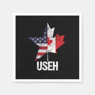 Guardanapo De Papel Canadá Americano Canadá Estados Unidos EUA Bandeir