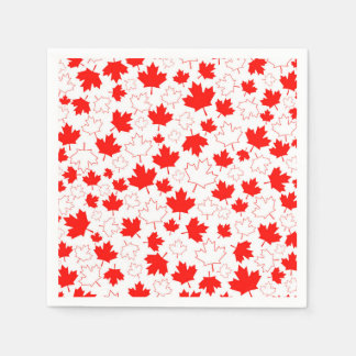 Guardanapo De Papel Canadá Maple Leaf Red White — Padrão Aleatório