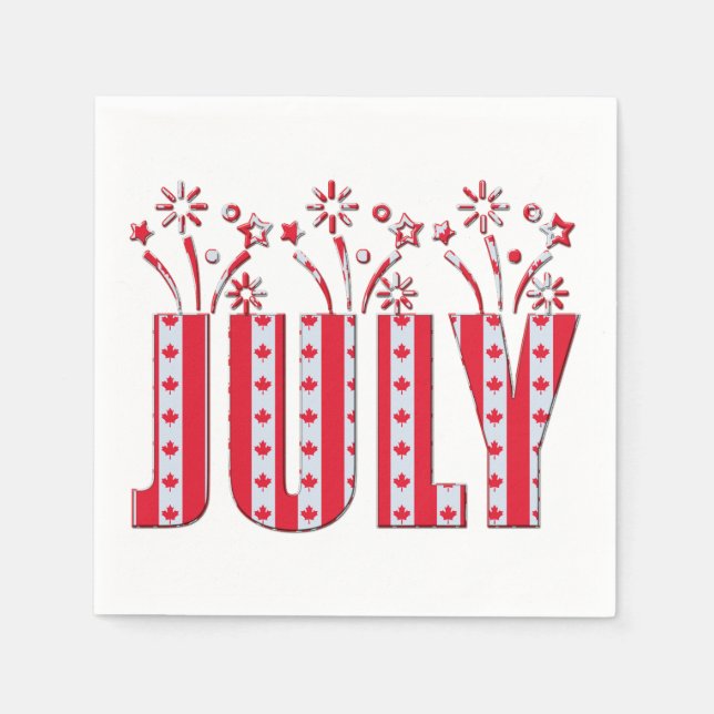 Guardanapo De Papel Canadense Mapebook Julho Happy Canada Day (Frente)