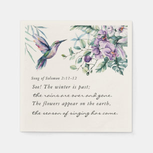 Guardanapo De Papel Canção de Salomão 2:11-12 Flores de Hummingbird Bi