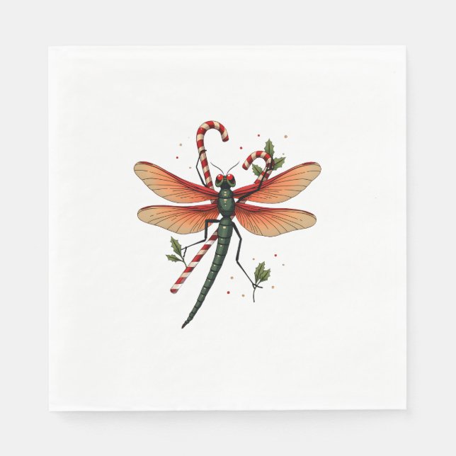 Guardanapo De Papel Candy Cane Dragonfly (Frente)