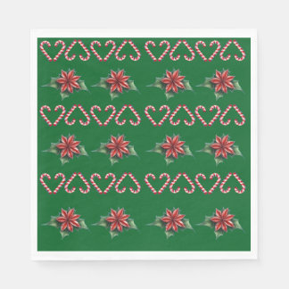 Guardanapo De Papel Candy Cane Heart and Holly Pattern – Festive Chris