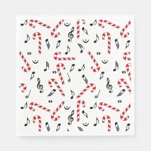 Guardanapo De Papel Candy Cane Music Notes