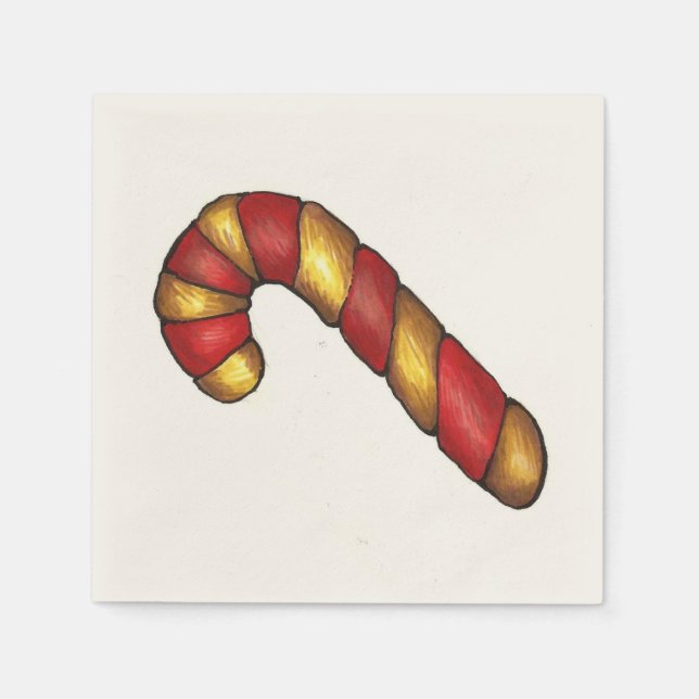 Guardanapo De Papel Candy Cane Twist Natal Cookie Baking (Frente)
