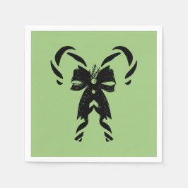 Guardanapo De Papel Candy Canes with Pine Needles & Bow