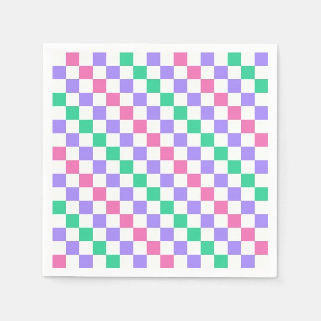 Guardanapo De Papel Candy shop diagonal checkerboard pattern (Frente)