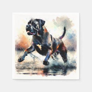 Guardanapo De Papel Cane Corso de Cane, com uma aquarela