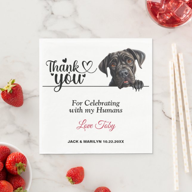 Guardanapo De Papel Cane Corso Wedding Obrigado (Insitu)