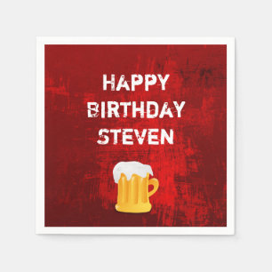 Guardanapo De Papel Caneca de cerveja do feliz aniversario no abstrato