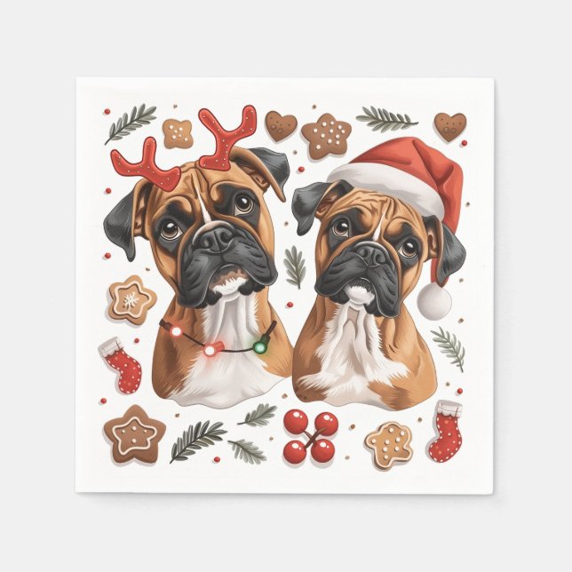 Guardanapo De Papel Caninos de Natal (Frente)