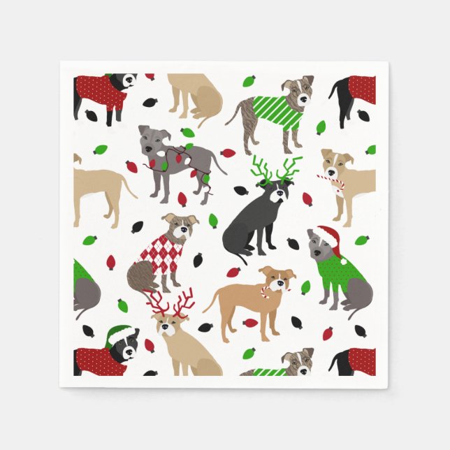 Guardanapo De Papel Caninos de Natal Napkins (Frente)