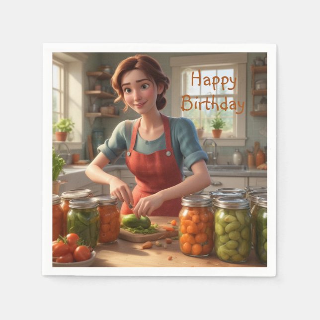 Guardanapo De Papel Canning the Harvest (Frente)