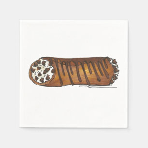 Guardanapo De Papel Canoli Dessert Pastries Foodie Napkins Italiano