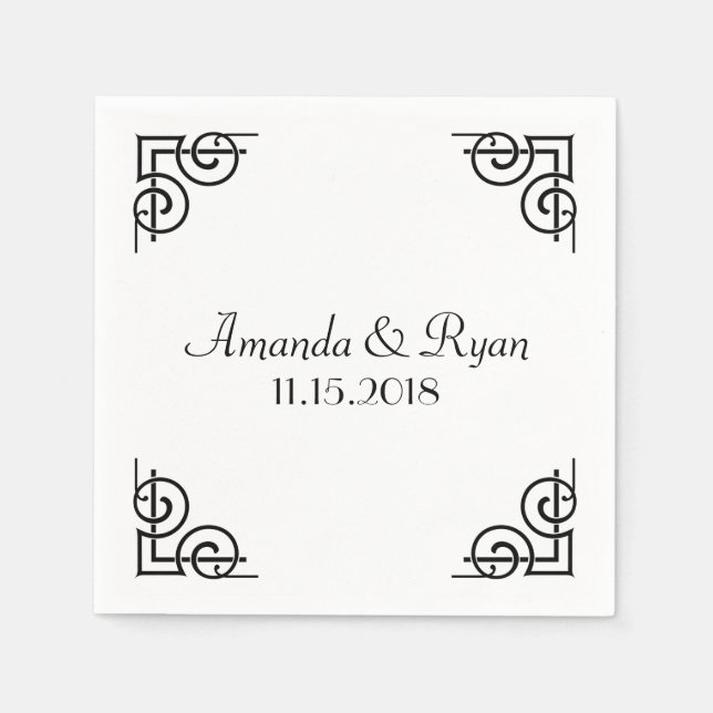 Guardanapo De Papel Cantos Decorativos Personalizados (Frente)