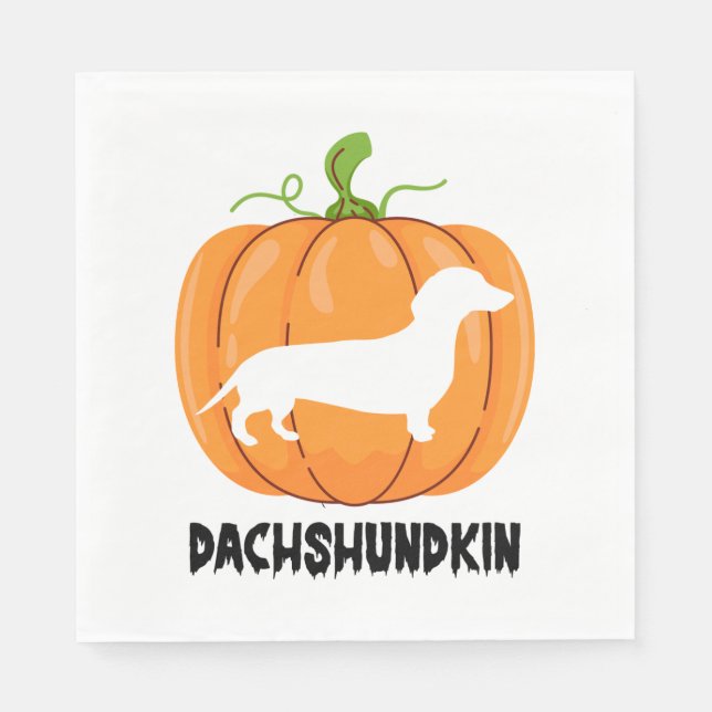 Guardanapo De Papel Cão Dachshund de Halloween (Frente)