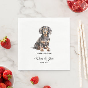 Guardanapo De Papel Cão Dachshund Eu Amava Seu Primeiro Casamento Napk
