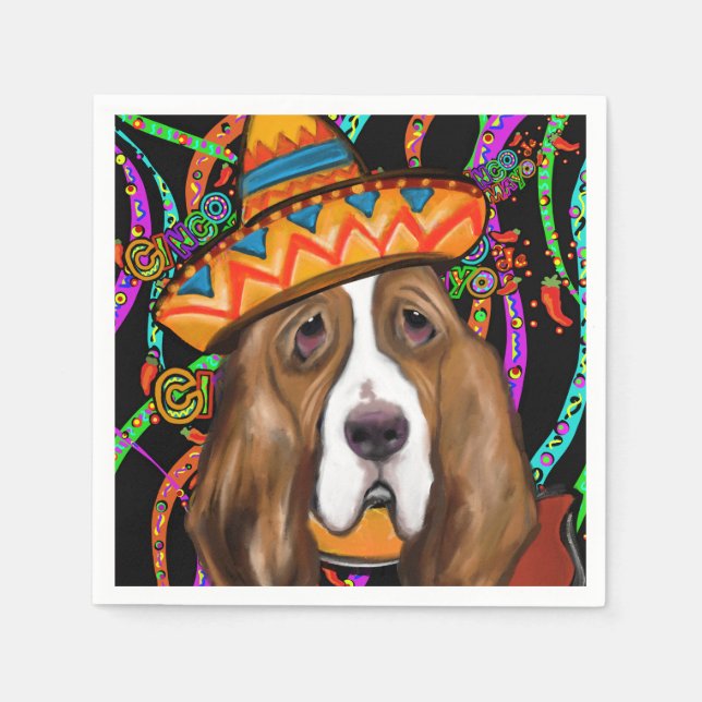 GUARDANAPO DE PAPEL CÃO DE CAÇA BASSET (Frente)
