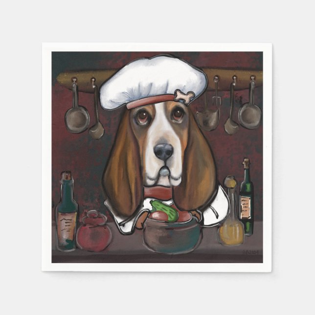 GUARDANAPO DE PAPEL CÃO DE CAÇA BASSET (Frente)