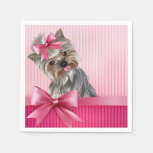 Guardanapo De Papel Cão de filhote de cachorro cor-de-rosa da princes