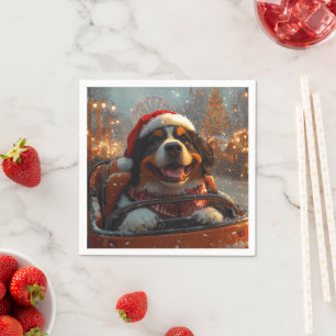 Guardanapo De Papel Cão de Montanha Bernês Montanha-Russa Natal 
