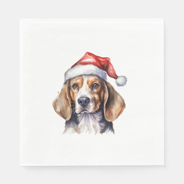 Guardanapo De Papel Cão de Natal da Beagle (Frente)