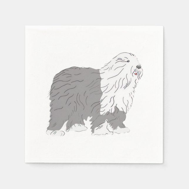 Guardanapo De Papel Cão de Ovelha Inglês (Frente)