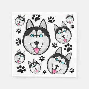 Guardanapo De Papel Cão de trenó grande ártico do rouco Siberian do