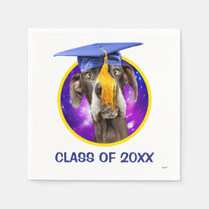 Guardanapo De Papel Cão engraçado da graduação que veste o chapéu