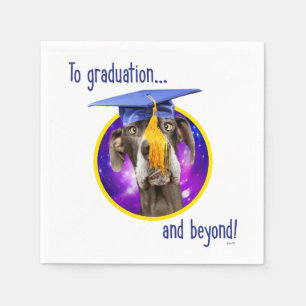 Guardanapo De Papel Cão engraçado da graduação que veste o chapéu